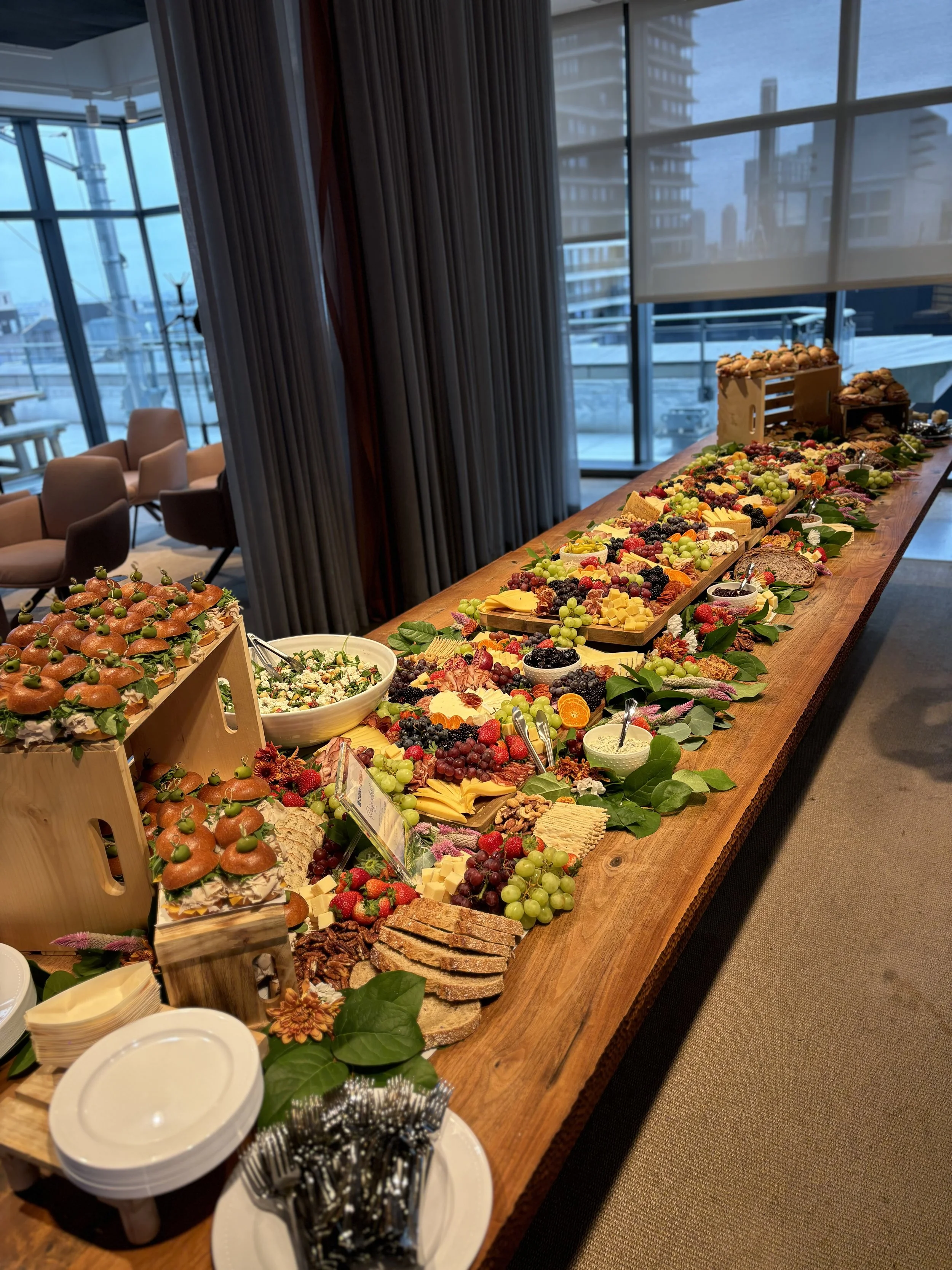 A neat, elegant table addition for a morning boardroom presentation and executive snack break in Lyndhurst.
